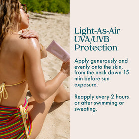 Kopari Sunglaze on beach day illustrating glowing skin and active protection