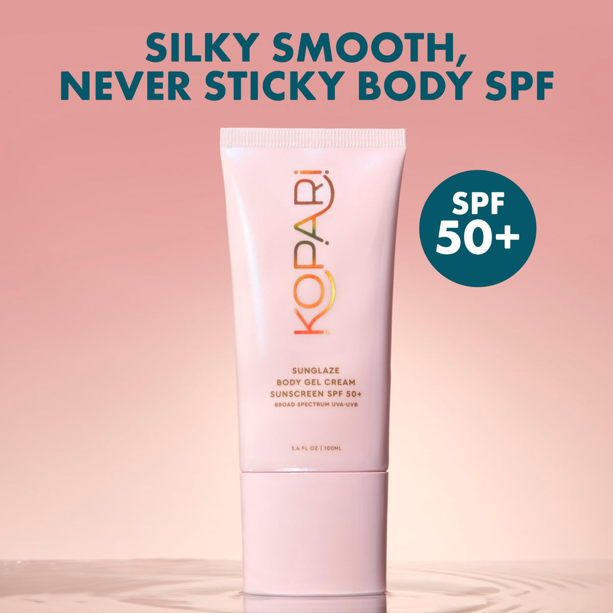 Kopari Sunglaze pump dispensing gel-cream texture for quick absorption