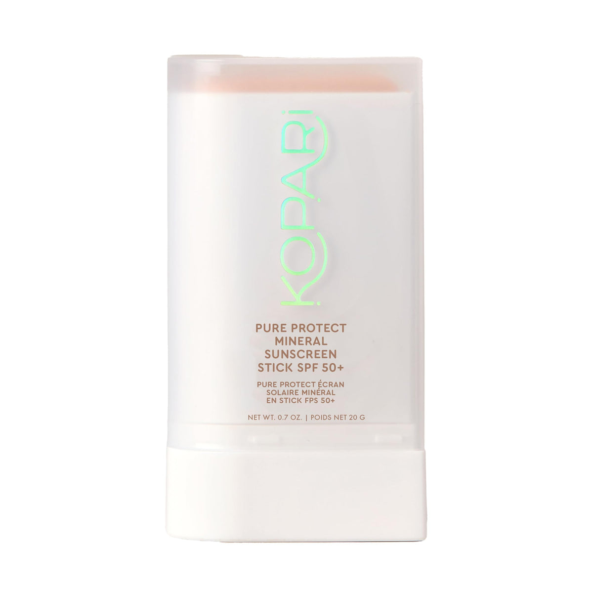 Kopari sunscreen stick front packaging showing compact design and SPF 50+ protection
