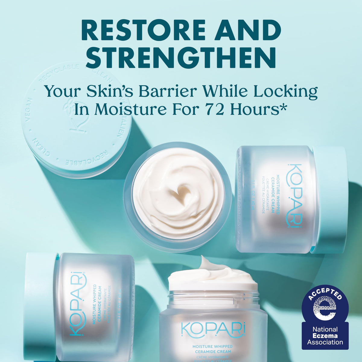 Kopari whipped cream texture close-up showing lightweight hydration
