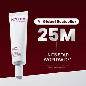 Kopher cream held in hand to show compact 1.18 fl.oz. size and portability