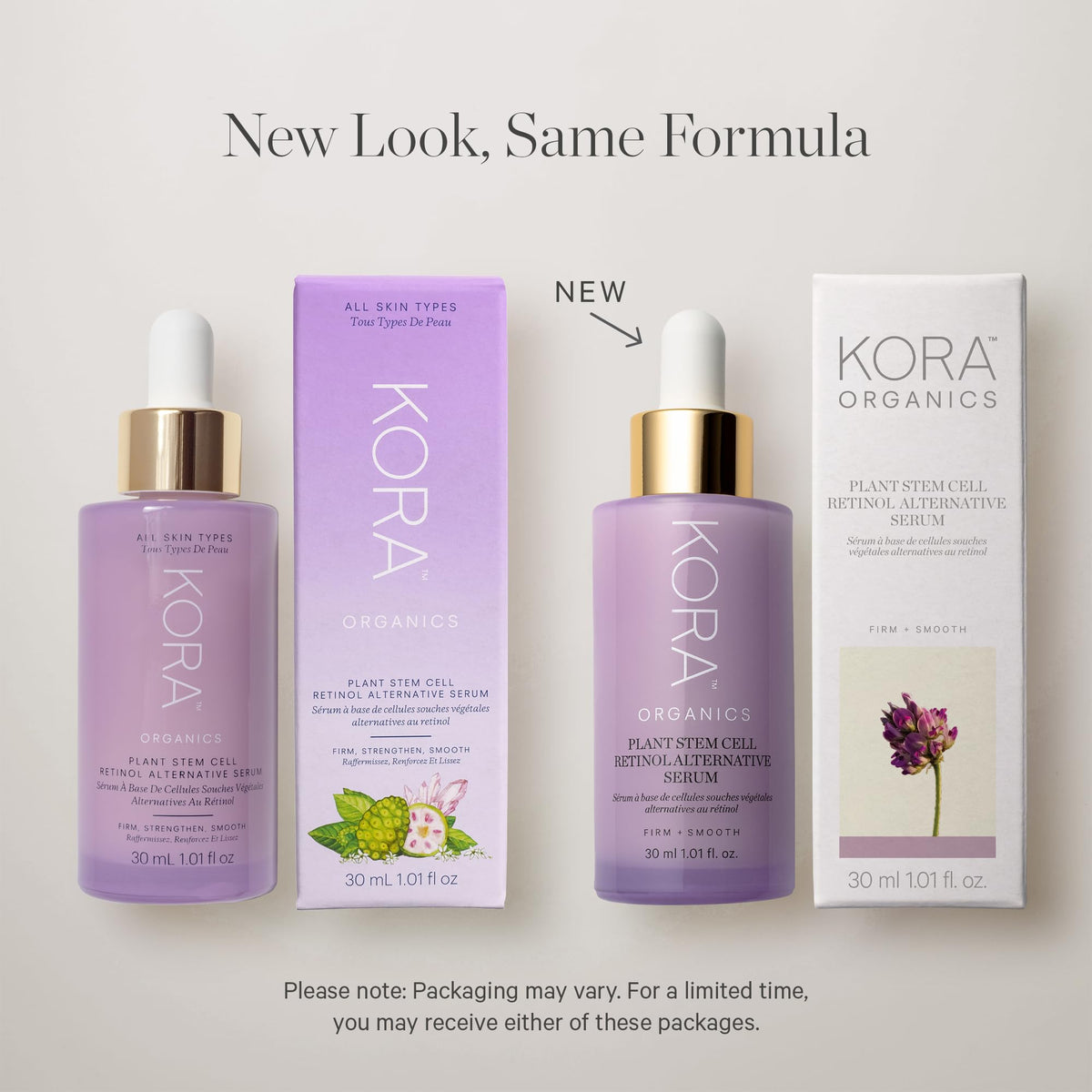 KORA Organics boxed set with bottle displaying retail-ready packaging