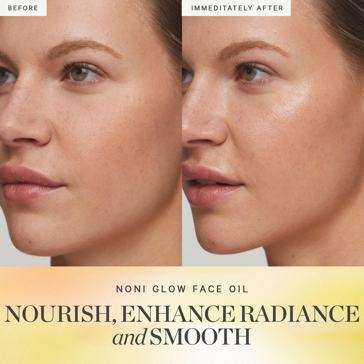 KORA Organics bottle beside nighttime skincare items, promoting restorative evening benefit