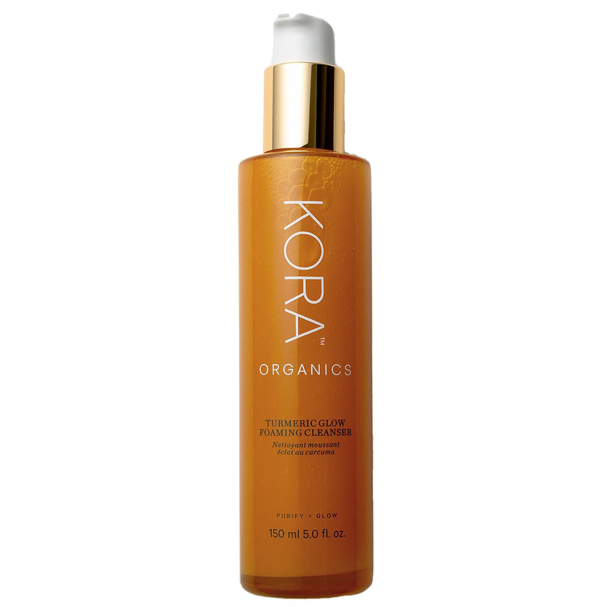 KORA Organics front packaging showing bottle and branding, reveals clean routine benefits
