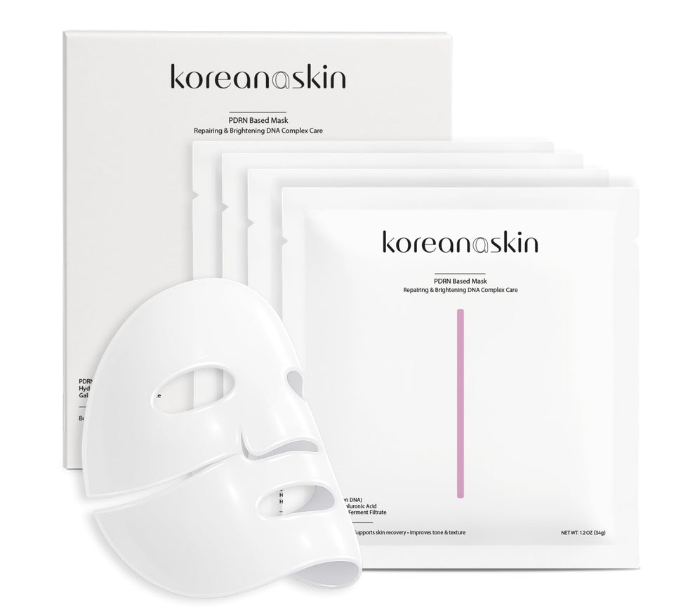 Koreana Skin box front showing four hydrogel masks and benefits