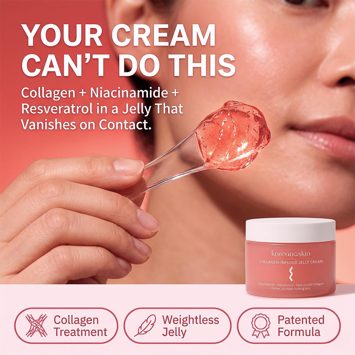 Koreana Skin open jar close-up of jelly texture delivering quick absorption