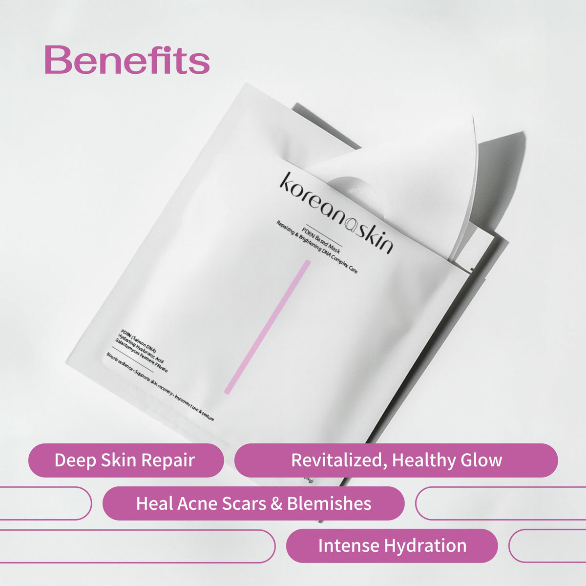 Koreana Skin single mask removed from pouch showing hydrogel clarity
