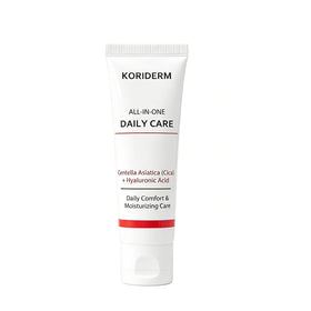 Koriderm front packaging showing tube and branding, promotes easy daily use