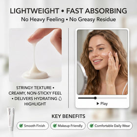 Koriderm Time Reverse cream applied on hand showing fast absorption