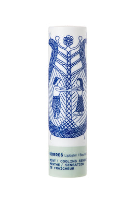 KORRES clear mint twist open texture of balm highlighting smooth glide and lightweight feel