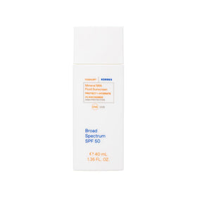 KORRES front packaging of Greek Yoghurt Mineral Milk SPF showing compact travel size and benefits