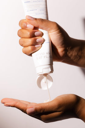 KORRES recyclable packaging icon highlighting eco-conscious packaging