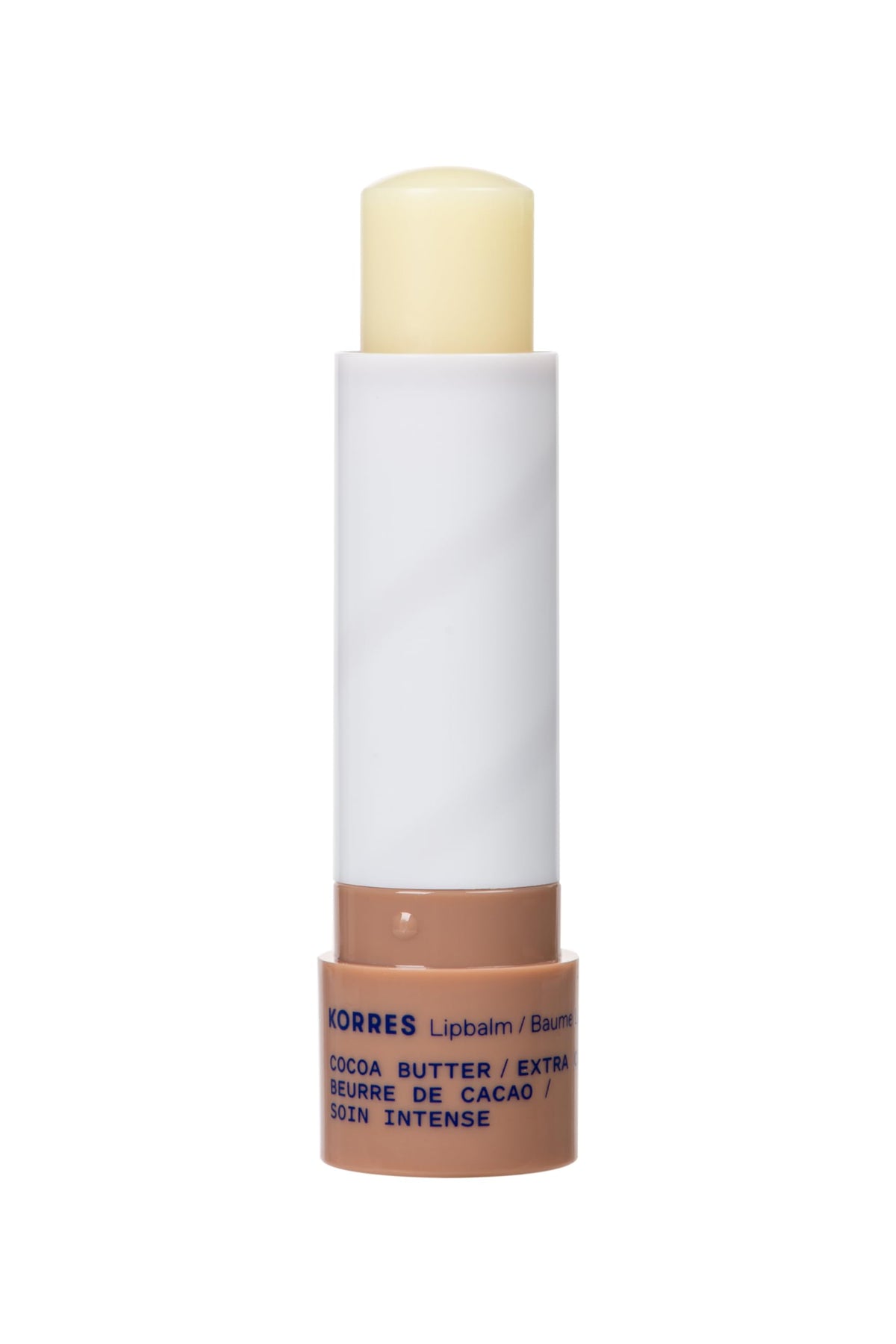 KORRES lip butter being applied to lips demonstrating quick hydration and natural tint
