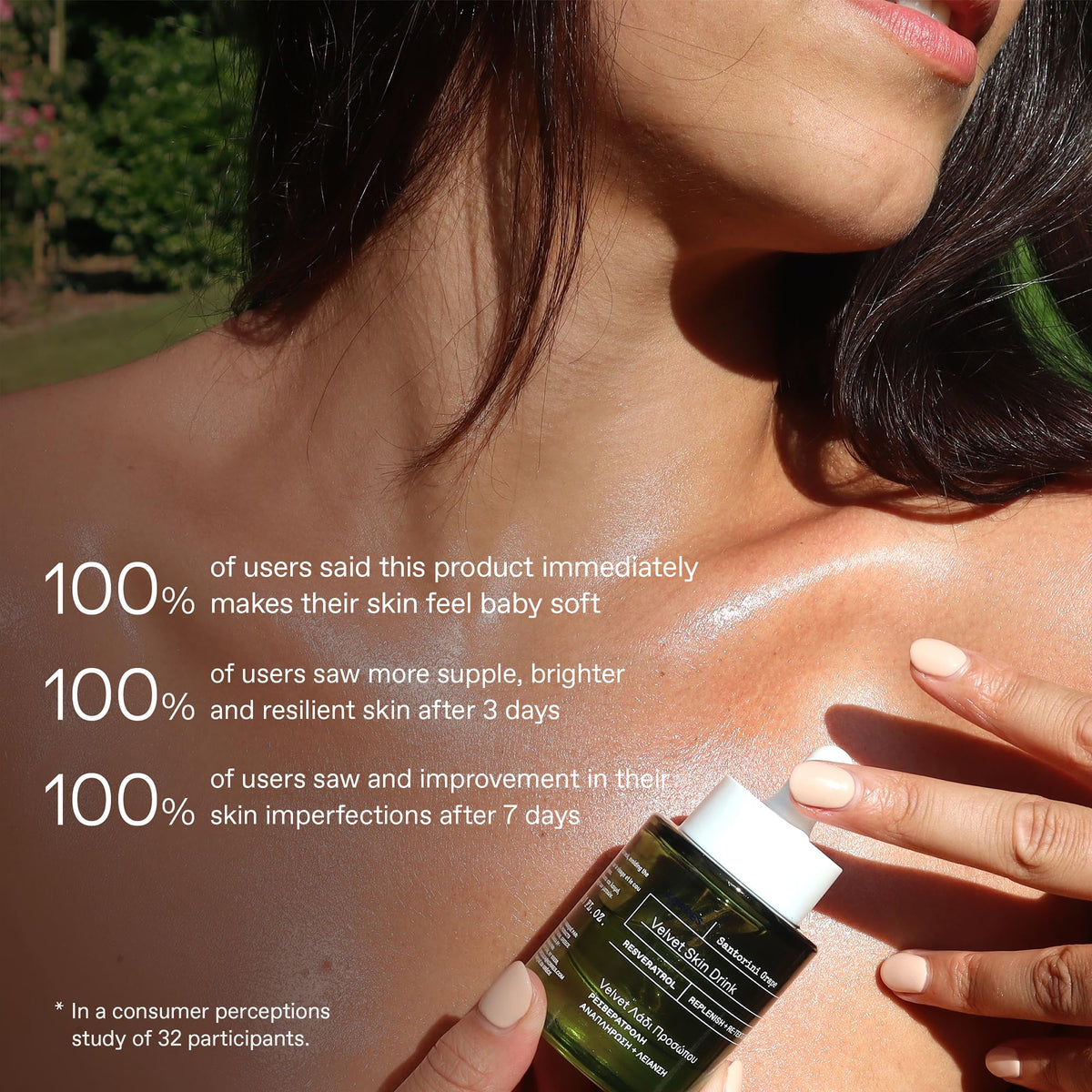 KORRES serum texture pooled on surface, shows lightweight oil-serum and quick absorption