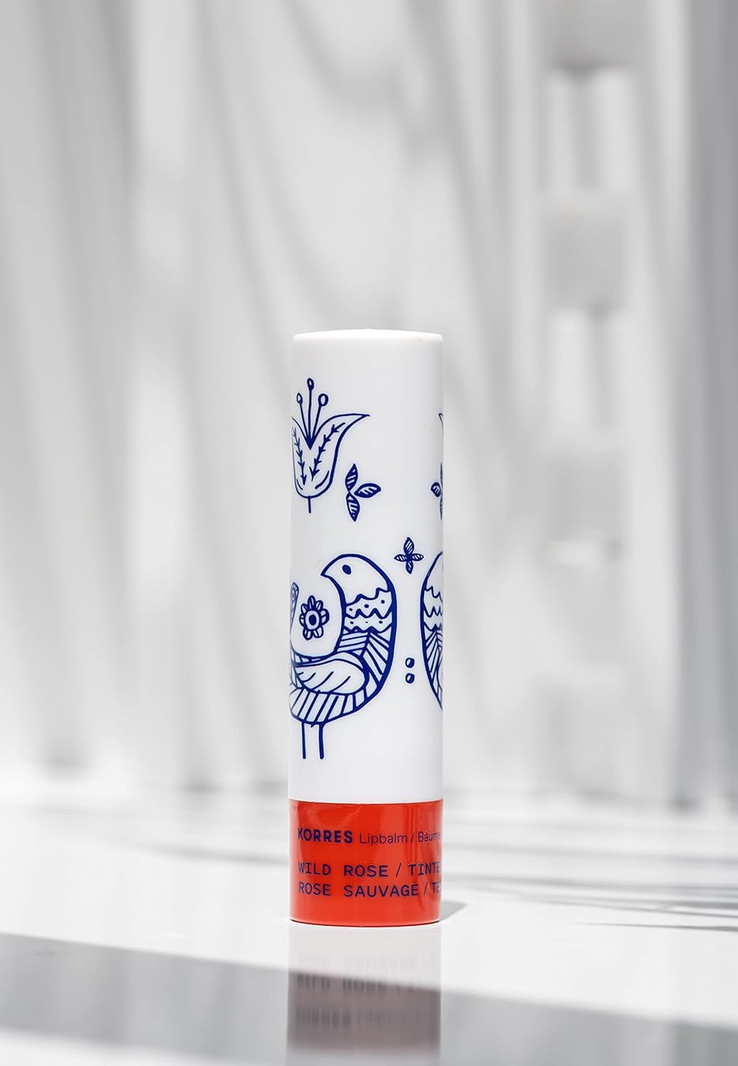 KORRES close-up ingredients label highlighting Greek Hypericum oil and nourishing oils