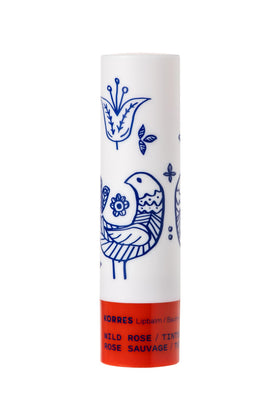 KORRES open twist-up stick close-up displaying balm texture and easy application