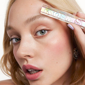 Kosas Air Brow swatch on hand illustrating buildable color and blending