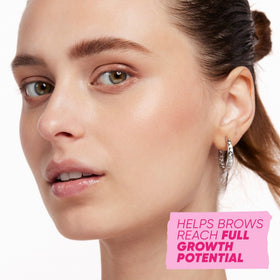 Kosas Air Brow applied on model brows demonstrating natural lift and defined shape