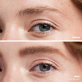 Kosas Air Brow spoolie applicator detail for precise, touchable brow definition