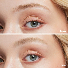 Kosas Air Brow precision spoolie close-up demonstrating even application benefit
