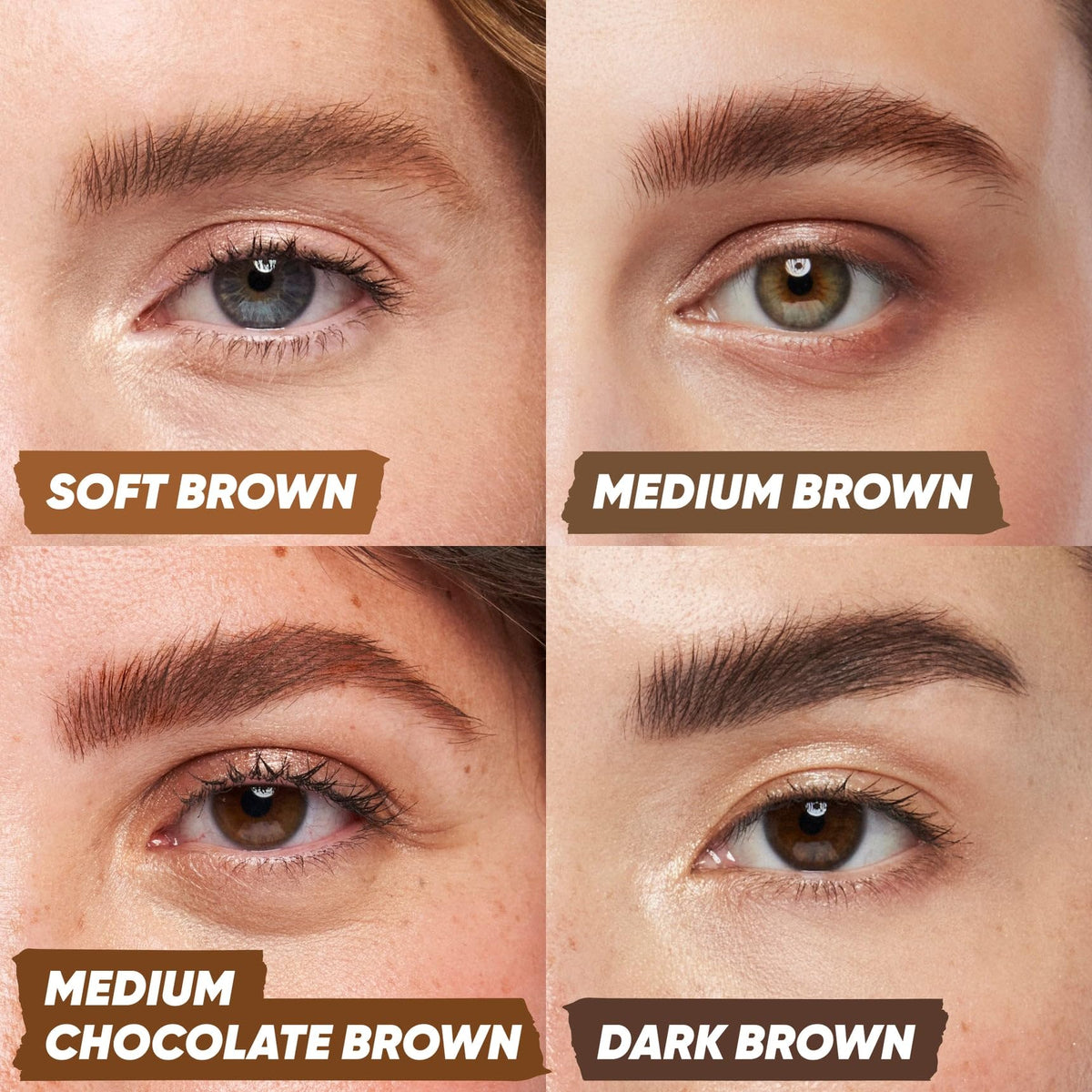 Kosas medium chocolate brown swatch on arm exhibits true color payoff
