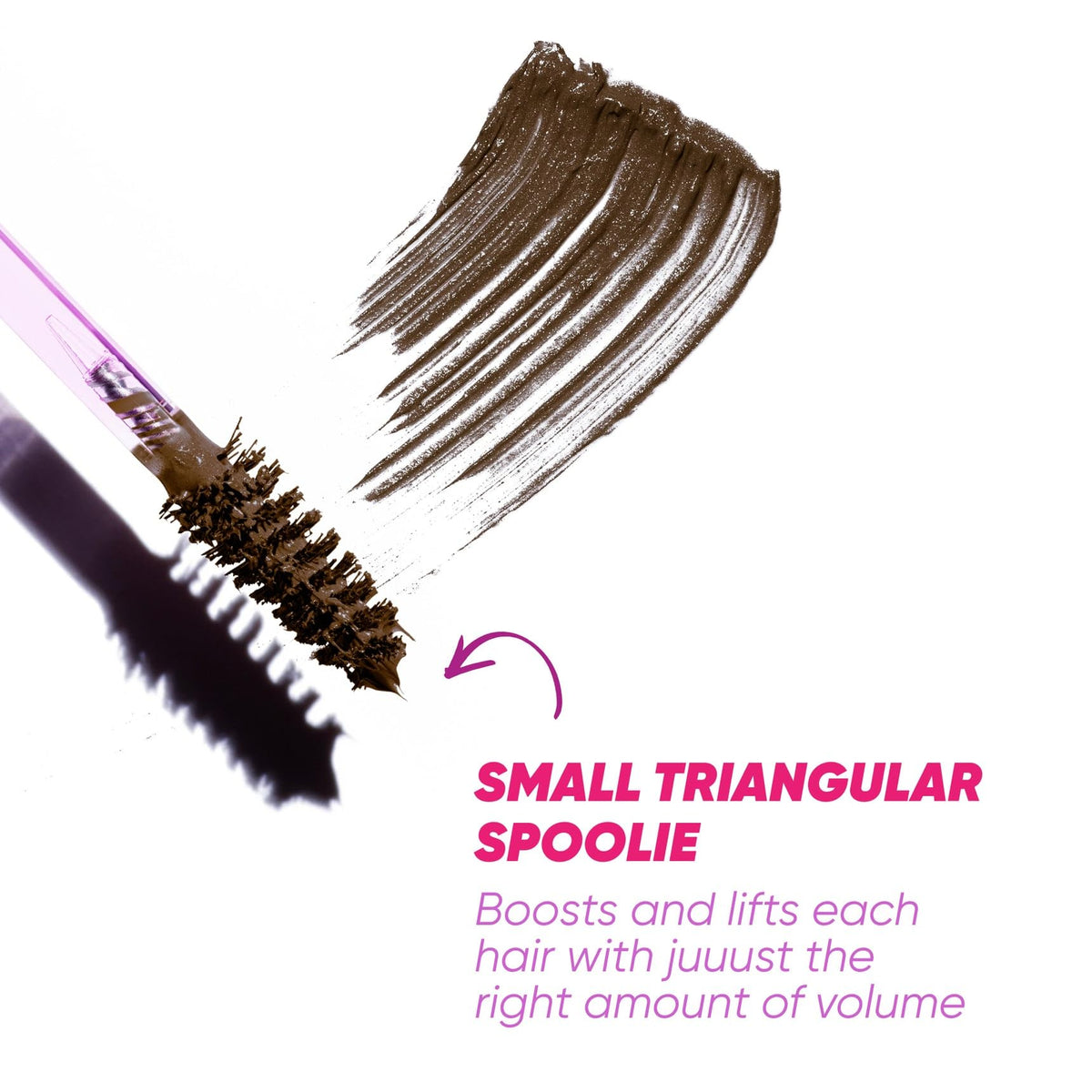 Kosas Air Brow mousse-gel texture close-up highlighting lightweight buildable consistency
