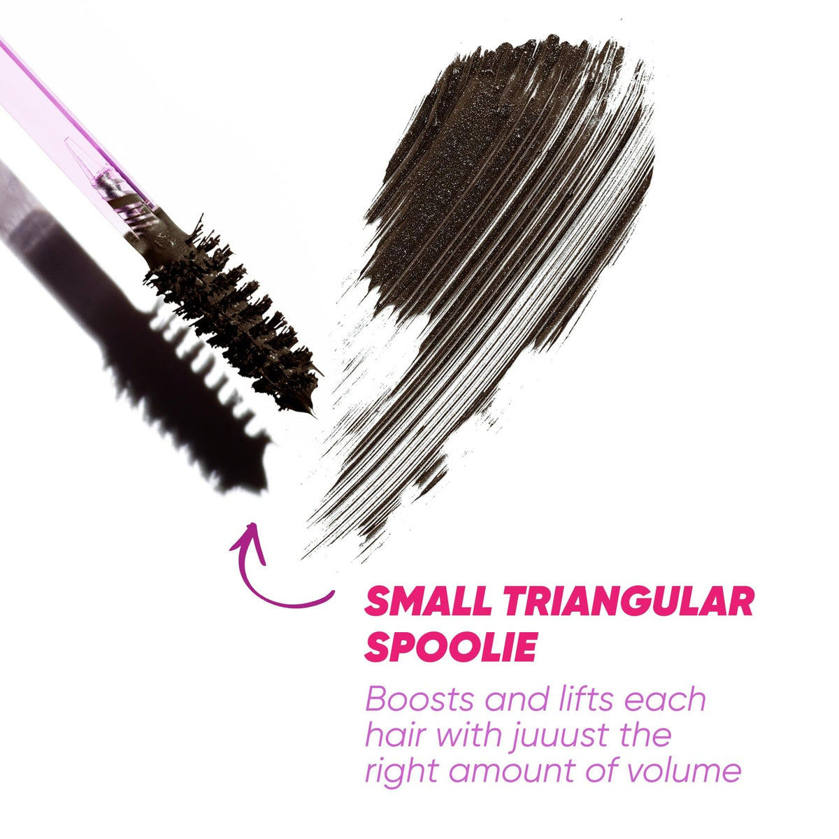 Kosas Air Brow mousse-gel texture swipe showing buildable coverage
