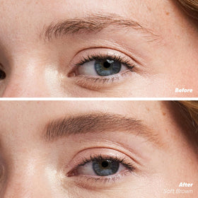 Kosas Brow Pop close-up of micro-triangle tip for precise strokes