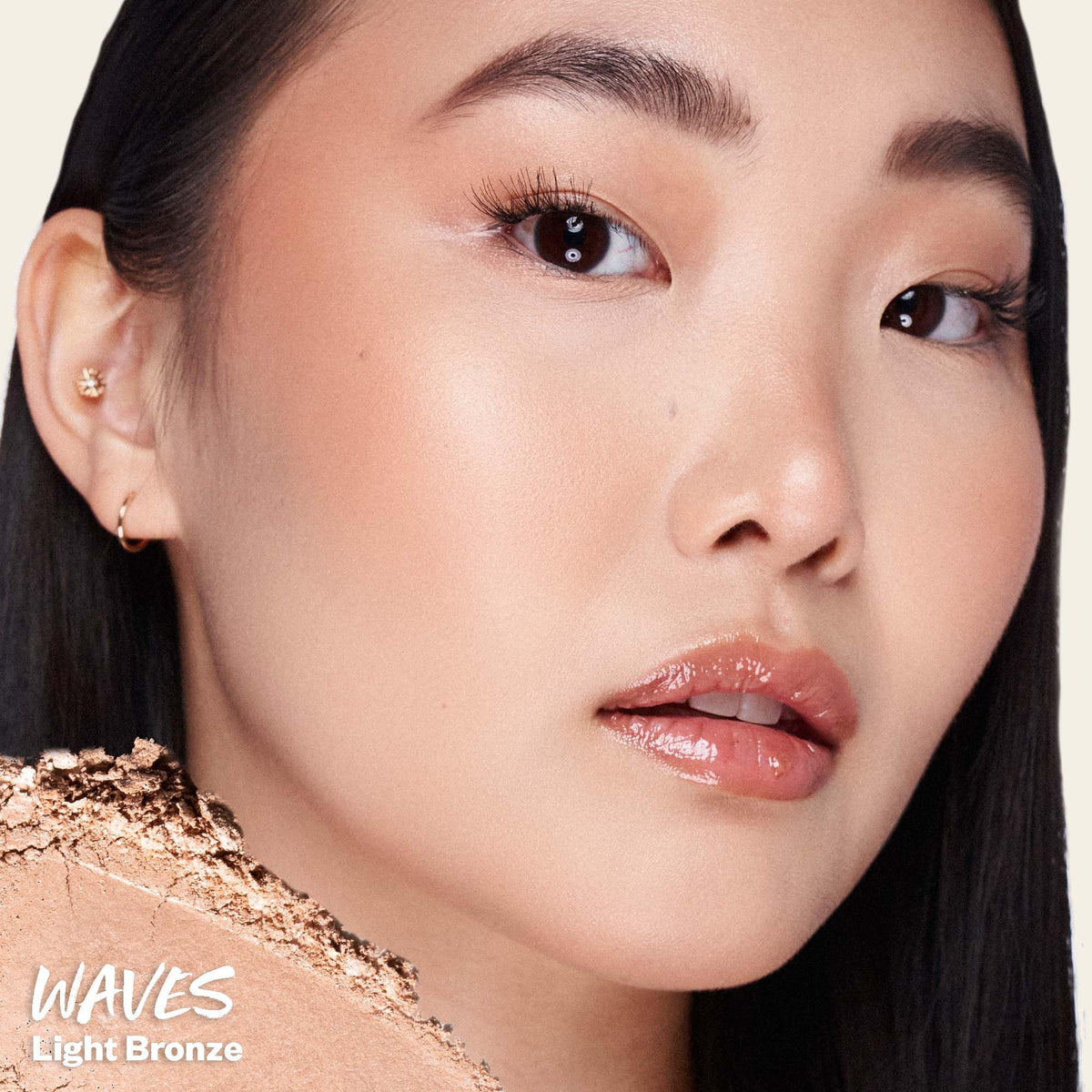 Kosas close-up of baked bronzer texture highlighting smooth blendability