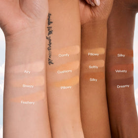 Kosas Cloud Set before and after on skin demonstrating pore-blurring benefit