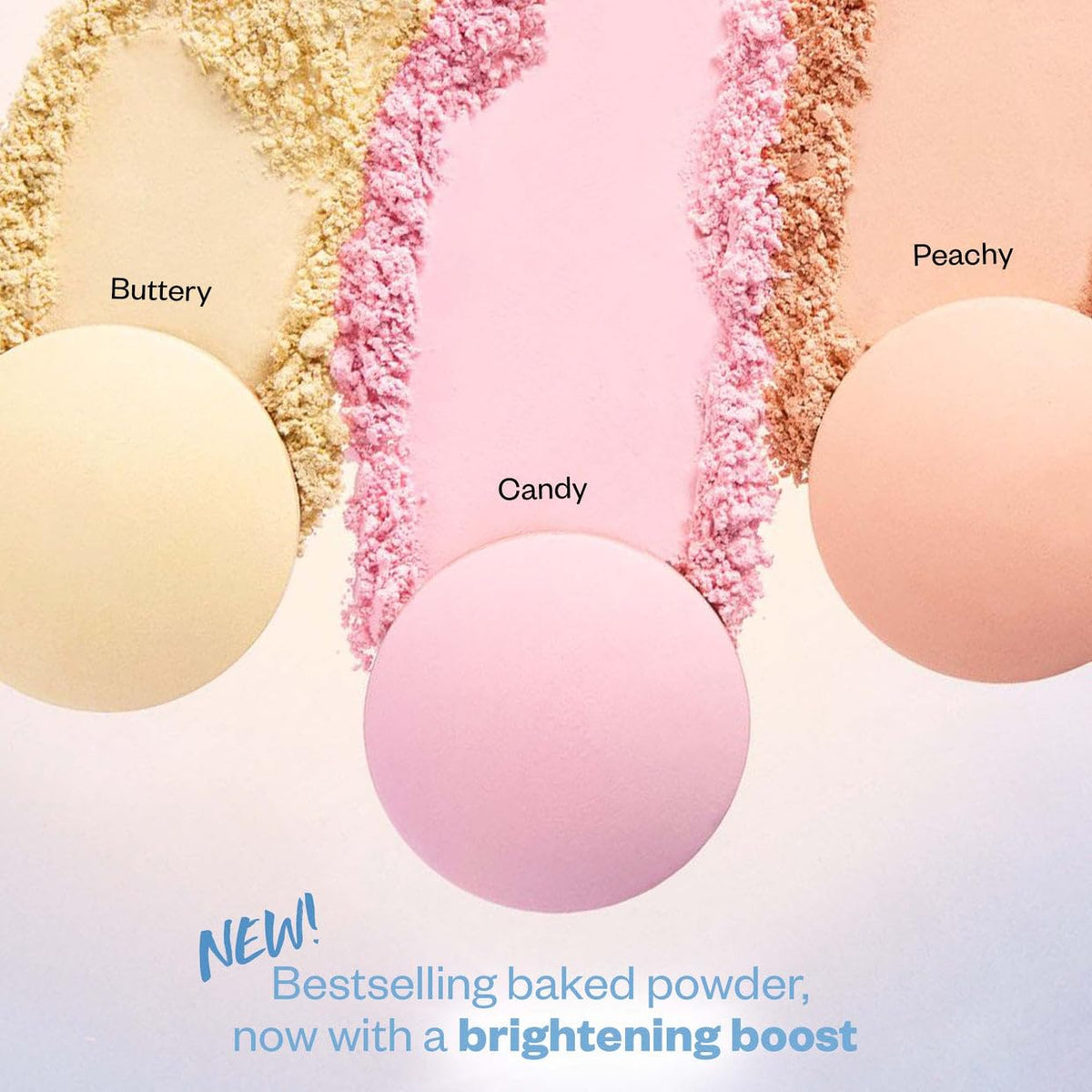 Kosas applying powder under eye with brush to brighten and set concealer