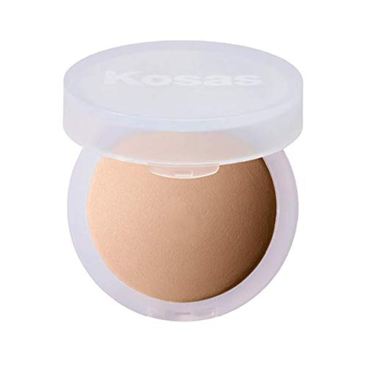 Kosas compact front view showing clean design and portability benefit
