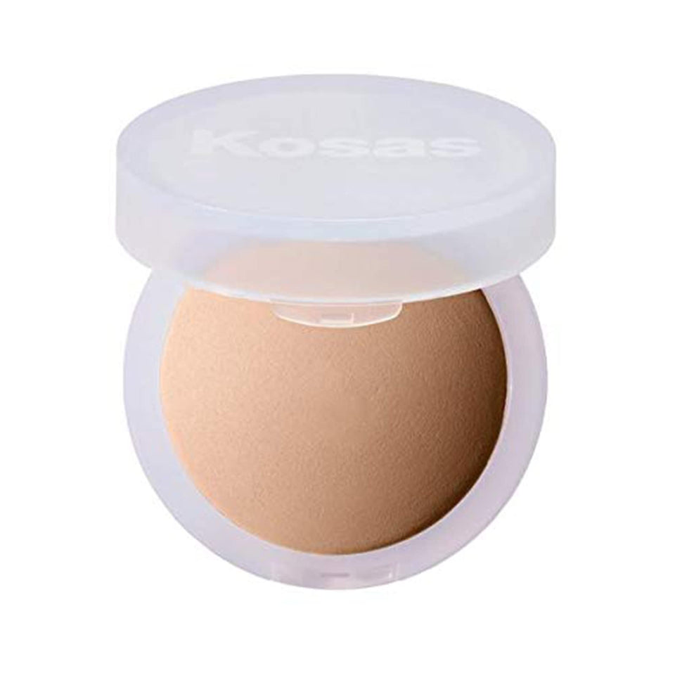 Kosas compact front view showing clean design and portability benefit