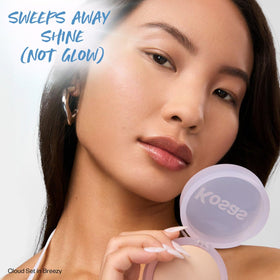 Kosas cloud set powder surface close-up showing fine texture that blurs pores