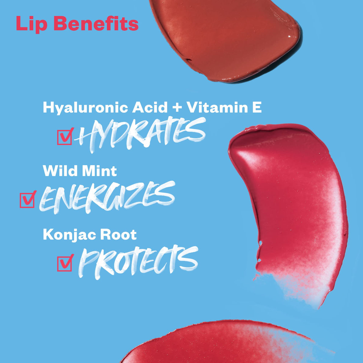 Kosas Lipfuel gel texture close-up demonstrating hyaluronic spheres and lightweight hydration