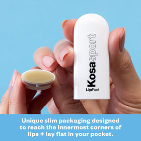 Kosas Lipfuel label and ingredients panel highlighting clean-formula benefits from Kosas