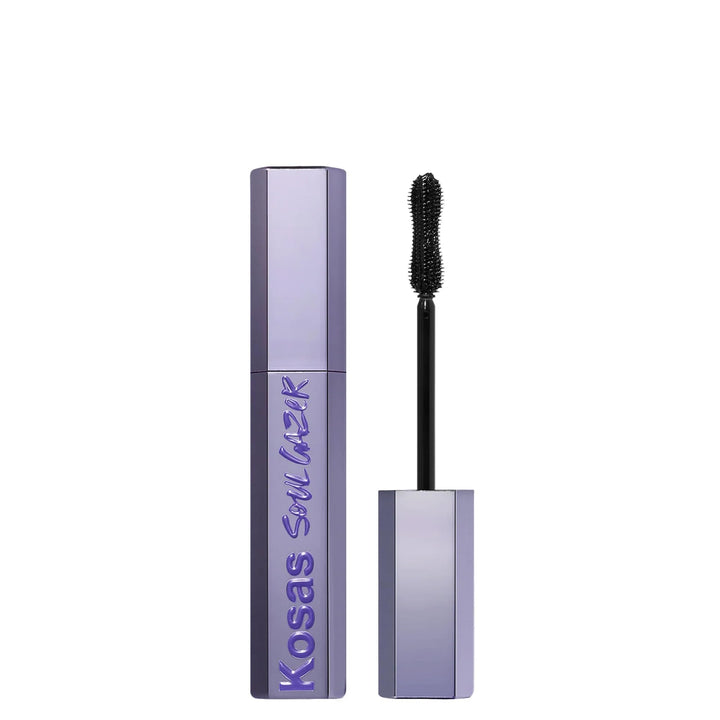Kosas mini Soulgazer front packaging showing compact mascara and benefits