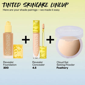 Kosas Revealer bottle beside SPF visual emphasizing daily protection