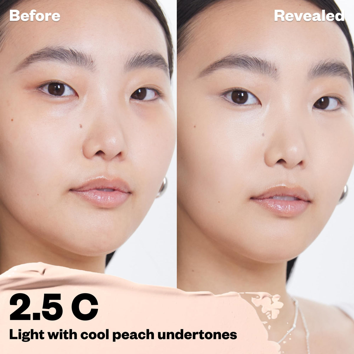 Kosas Revealer concealer applicator close-up showing precise doe-foot for targeted coverage