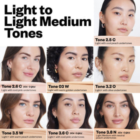 Kosas concealer texture swatches showing smooth creamy finish and coverage
