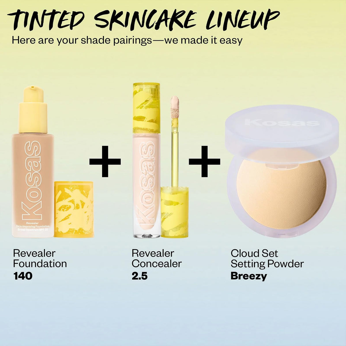 Kosas ingredient label closeup featuring hyaluronic acid and SPF benefit