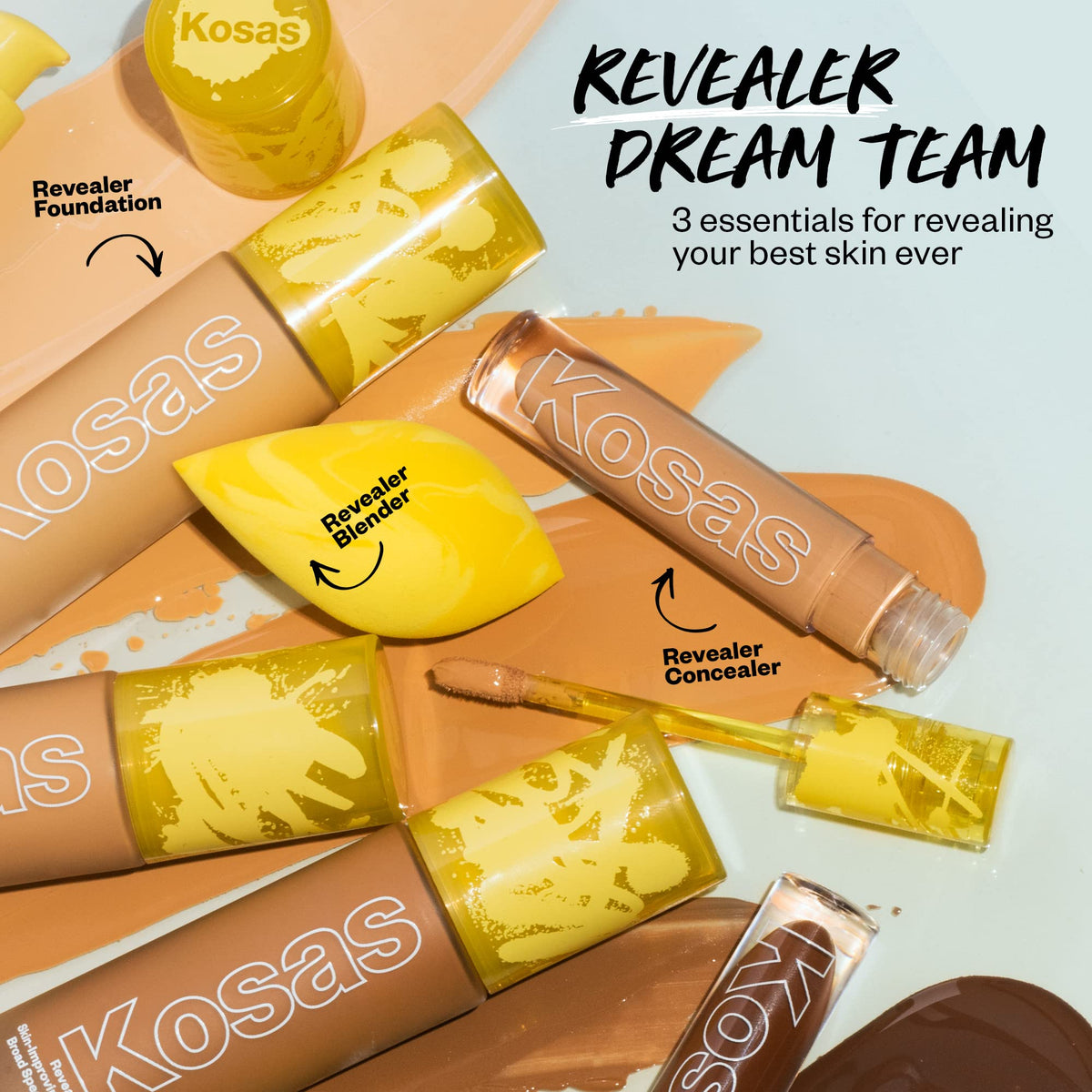 Kosas Revealer on bathroom vanity in lifestyle scene promoting everyday use