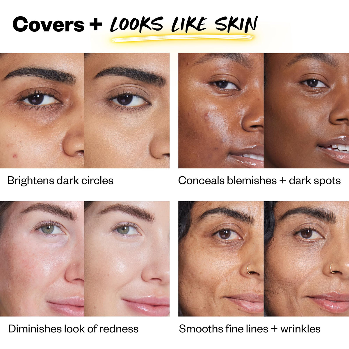 Kosas Revealer applied under eye showing brighter, hydrated effect