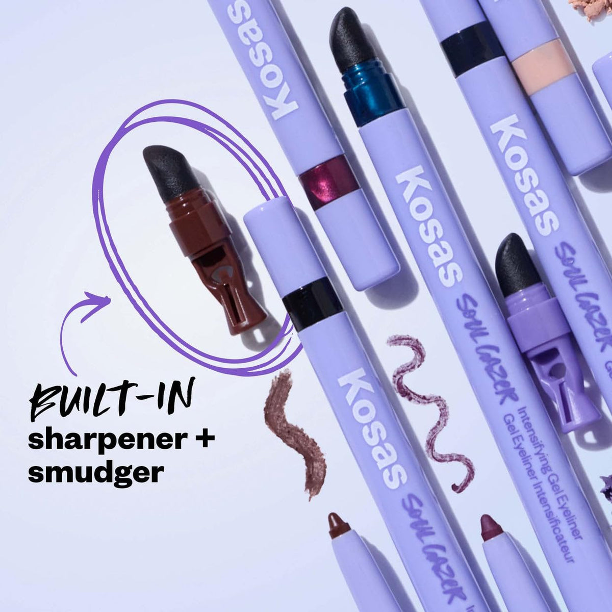 Kosas Soulgazer blended smoky eye showing buildable, smudgeable finish