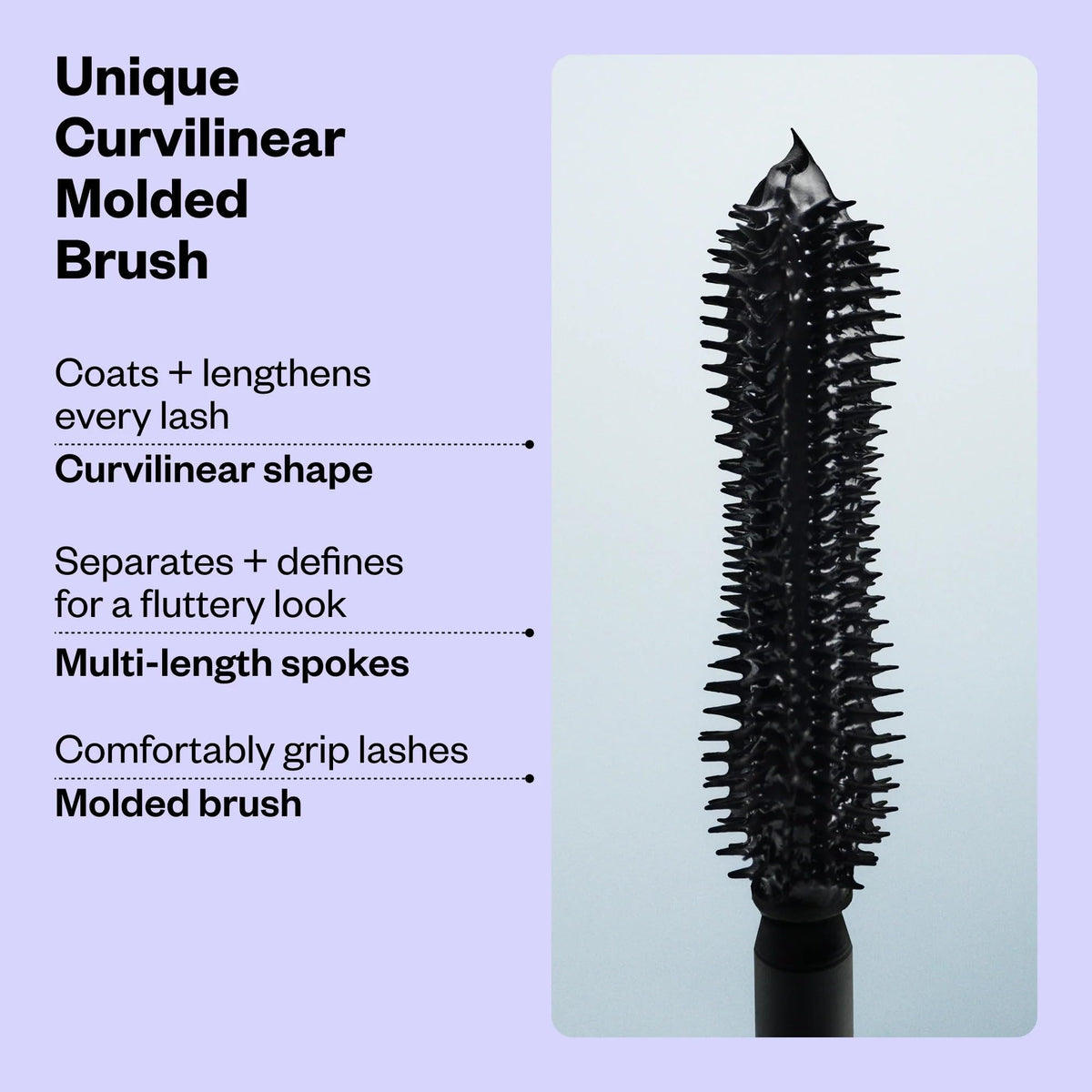 Kosas Soulgazer on model daytime look showing natural defined lashes benefit