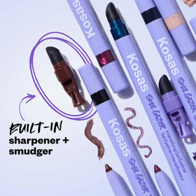 Kosas Soulgazer next to compact showing size for travel-friendly convenience