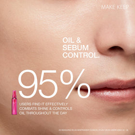 Kose mist being sprayed onto face showing quick application and hydration
