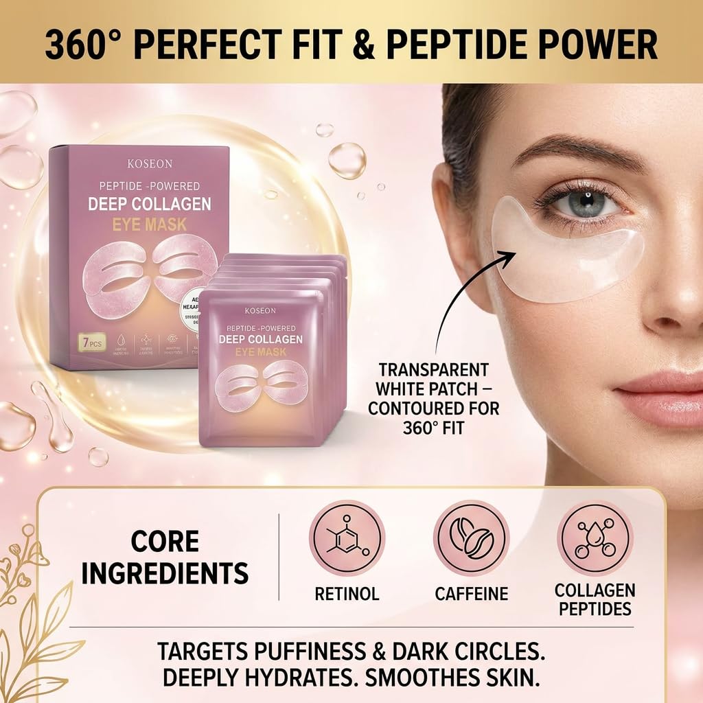 koseon ingredients display with collagen peptides and hyaluronic acid