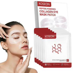koseon front packaging showing seven peptide eye mask sachets and clear benefits