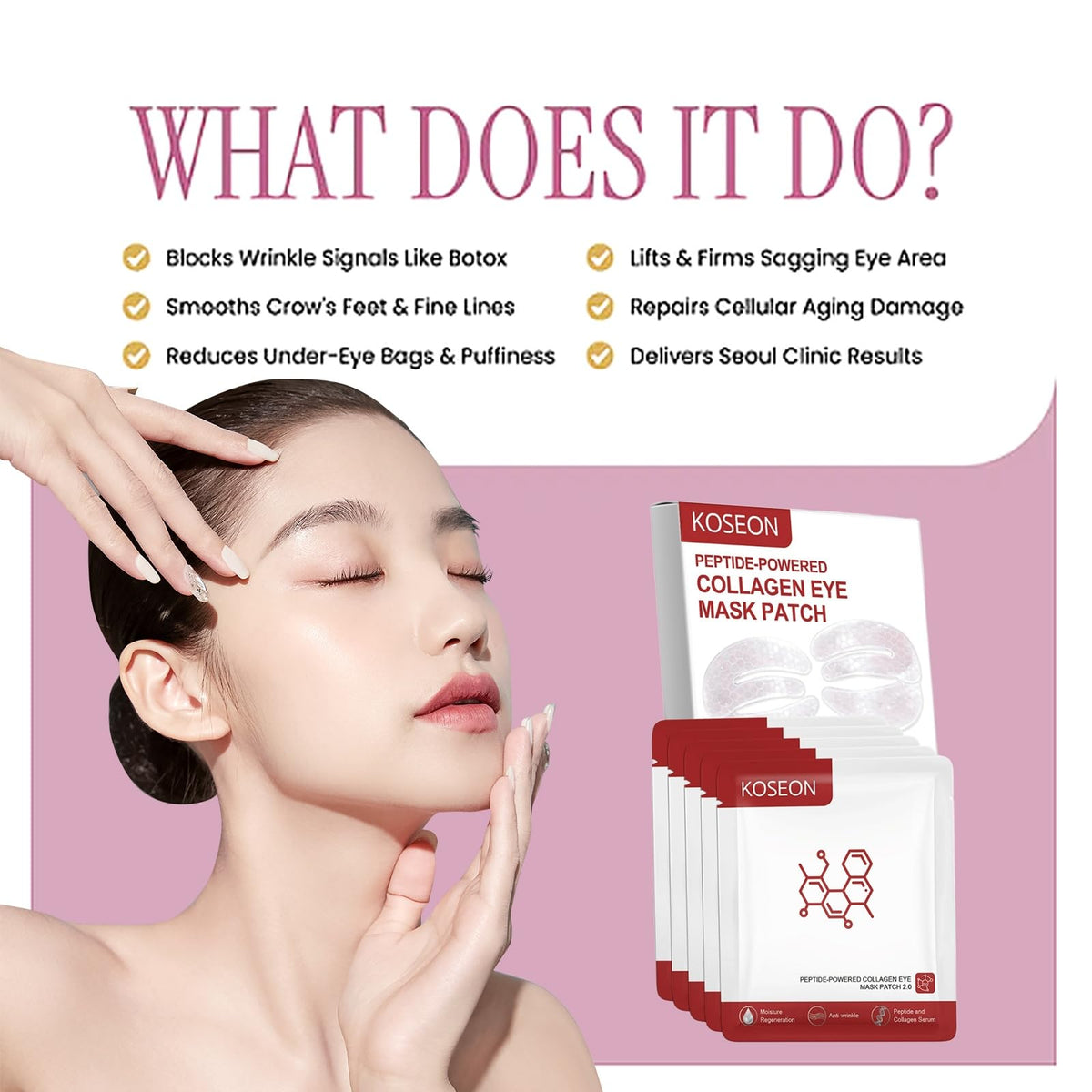 koseon eye masks on bathroom counter staged for travel and routine refresh